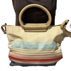 Multicolor Striped Women's Handbag